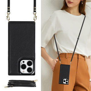 Card Case For iphone 16 17 Pro Max With Diagonal Strap lanyard Iphone 15 pro max Coin Purse Shell iphone 14 pro max Leather Case Wallet Bag Case iPhone X XR XS MAX 15 promax 14 16 Plus 17 Air Cover iPhone 11 12 13 ProMax Cards Cases Casing Rope