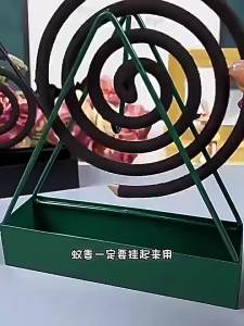 Mosquito Coil Holder Black Iron Triangular Frame Fireproof Ash Storage Tray for Home Outdoor Travel Use