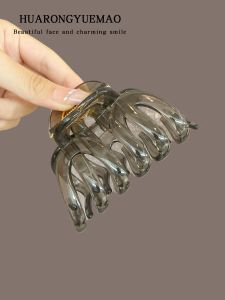 กิ๊บติดผมรูปสัตว์น้ำขนาดใหญ่ สไตล์เกาหลี แฟชั่น ฤดูใบไม้ผลิและฤดูร้อน ปี 2025 ดอกไม้สีชมพู ชุบเงิน วัสดุอะคริลิก