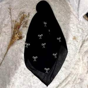 Hijab Segi Empat Paris Coquette Pita Ribbon Bordir | segi empat Paris bordir pita