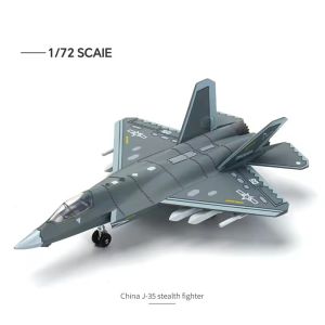 1:72 Scale China Fighter J-35 Model DIY Assemble Die-Casting Military Toys Plane Model 3D Puzzle For Collection Gifts Display