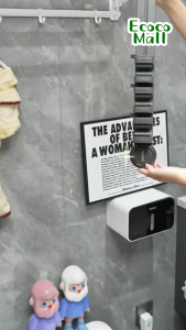 Giá treo chổi chịu lực ECOCO hít chân không kèm 3 móc treo Thanh treo chổi kèm móc treo khăn áo đồ dùng bếp nhà tắm