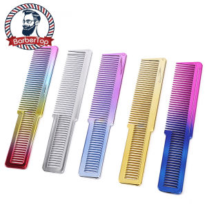 Colorful Electroplating Barber Comb Haircut Comb Oil Head Hairstyle Hairdresser Tools
