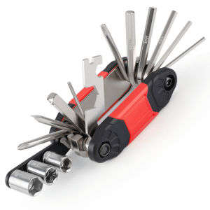 Bicycle Multi-Function 16-in-1 Repair Tool Set for Mountain Bikes Including Screwdrivers Hex Wrenches and Tire Wrenches