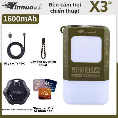 JIETELUO | Đèn cắm trại đa năng di động sạc pin bền