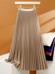 High Waist Solid Color Pleated mid Length Skirt Street Style Polyester Fabric Biker Short in Black And Blue for Women