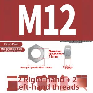 BAIRUITE | Hexagonal Head Reverse Threaded Bolt 304 Stainless Steel