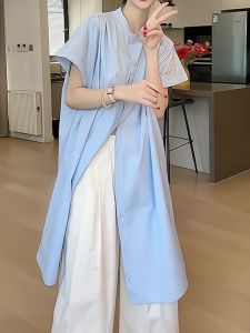 Breathable Sun Protection Shirt Womens Spring Summer New Style Korean Version Wrap Style for All Body Types Short Sleeve