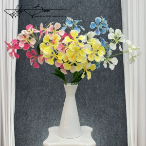 Combo 5-10 Cành Hoa phượng vĩ 3 nhánh cánh vải in 3D. Hoa Lụa LyLy Decor