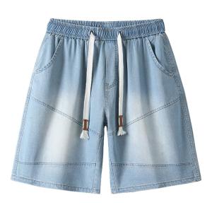 Linen-feel Vintage Washed Denim Shorts