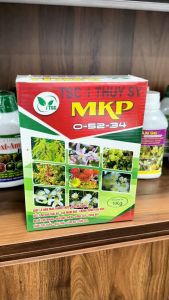 Phân bón MKP 0-52-34 Thụy Sỹ Giúp Lá Non Mau Thành Thục Chặn Đọt Cứng Cây Tạo Mầm Hoa Chống Rụng Trái Non - Hộp 1kg