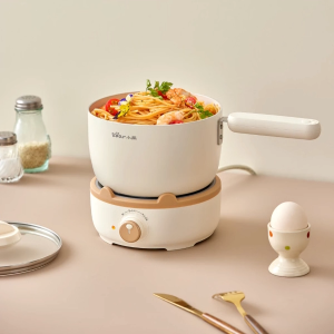 Bear 1.2L 3-in-1 Electric Multi Cooker with 3 Heat Settings and 2 Heat Pots 1000W Type-C & Type-L Compatible