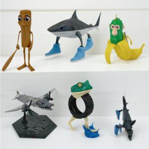 Foreign Mountain Sea Novel Figurine AI Toy Tung Tung Tung Sahur Wooden Stick Man Creative Prank Toy for All Ages