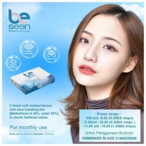 Softlens Clear Bening Be Seen By Omega Dia. 14.3mm Minus ( -0.50 s/d -15.00 ) Soflens Transparan Minus Tinggi