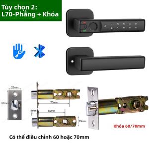 Khóa Cửa Vân Tay Kỹ Thuật Số RAYKUBE L70 TT Có Chốt Khóa Mở Khóa Bằng Ứng Dụng Tương Thích Với Cửa Gỗ & Kim Loại Cấu Tạo Hợp Kim Kẽm