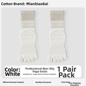MIANBIAOBAI | Anti-slip Five-toe Socks For Yoga Pilates Indoor Sports Medium Calf