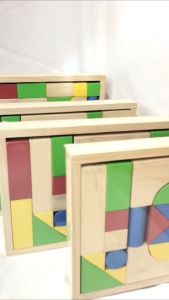 Mainan Edukasi Anak City Block CB 30 Natural Kayu dan Colourfull Kayu Balok Susun Warna Blok Bangun Montessori Toys