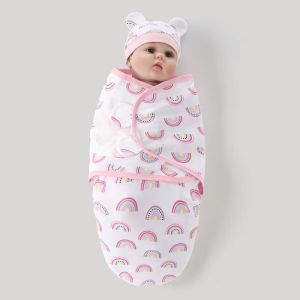 Pure cotton skin-friendly newborn baby wrap easy to wear with easy to change diapers with a cap give baby more protection