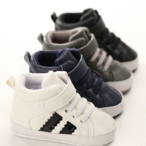Neonatal Black Themed Baby Boys And Girls Casual Sports Shoes Soft Sole Anti Slip Outdoor Sshoes Basketball Shoes Baby Walking Shoes