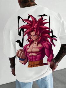 Dragon Ball Animation Printed Plus Size T-Shirt Summer New Mens and Womens Harajuku Loose Casual Parent-Child Short Sleeve Top