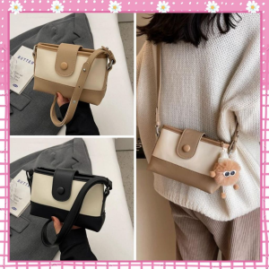 Túi nữ đeo chéo cá tính Túi xách nữ đeo vai thời trang da mềm 2 ly khuy phối màu xinh xắn (KHÔNG GẤU) - Ngọc Linh