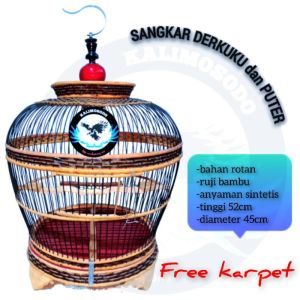 Sangkar derkuku puter dan perkutut rotan