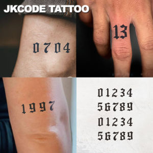 Waterproof Semi-permanent TattoosArabic numeralFinger Tattoos Magic Tattoos Lasts 1-2 Weeks Tattoos For Man and Woman