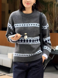 QINGNAER | Vintage Slim Casual Womens Knit Sweater