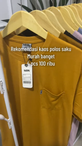 2 PCS 50RB KAOS POLOS SAKU DEPAN PRIA DAN WANITA