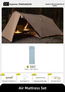 TanXianZhe | Rainproof Black Tarp Automatic Setting Tunnel Tent Camping Full Kit