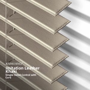 KAMUANG | Creamy Style Premium Leather Electric Smart French Window Blinds