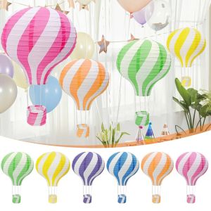 12-Inch Rainbow Balloon Colorful Lanterns 30cm Foldable Hanging Basket Holiday Paper Lanterns DIY Birthday Party Decoration