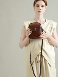 Liora Leather New single shoulder cowhide leather phone bag small shoulder bag simple and fashionable versatile womens design crossbody bagsling bag for woman