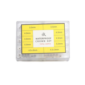 100/300pcs Watch Crowns with Box Watch Crown Tool Replacement Assorted Repair Tools Silver Gold Watch Accessories for Watchmaker