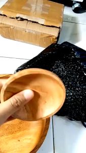 PROMO BISA BAYAR DITEMPAT - Piring Kecil Lepek Tempat Sambal Saus 8cm Kayu Mahoni Premium Termurah