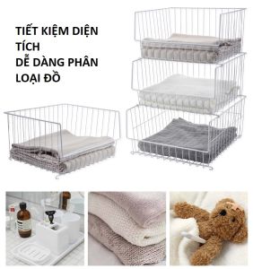 Rổ Đựng Quần Áo Khung Thép Cao Cấp - Rổ Đựng Đồ Chịu Lực Tốt Chịu Tải 12 Kg Gọn Gàng