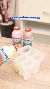 Minuman Kemasan / Susu Cair Siap Minum Indomilk Kids UHT Milk Botol 190 Ml x 8 Rasa Coklat Stroberi Melon