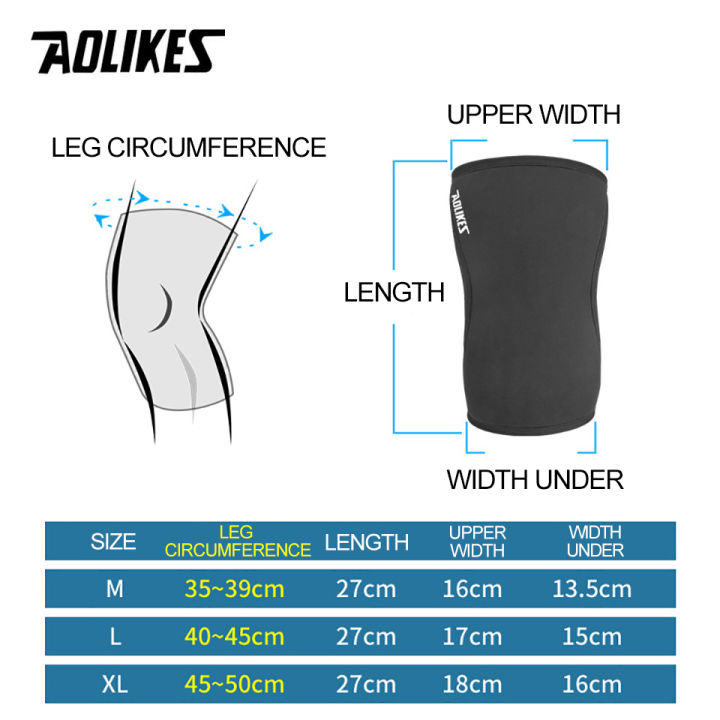 AOLIKES%20%7C%20AOLIKES%207mm%20Neoprene%20Knee%20Sleeves%20for%20Weightlifting%20(Pair)%20Compression%20Knee%20Brace%20Support%20For%20Squats%20Crossfit%20Training%20Workout%20-%20Image%203