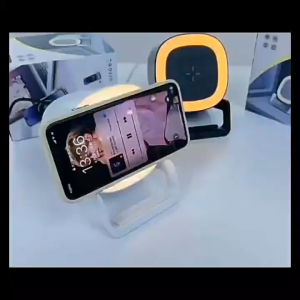 RICHMENT 4 in 1 Bluetooth Speaker 15W Wireless Charger Mobile Phone Holder Atmosphere Night Light Desktop Speaker