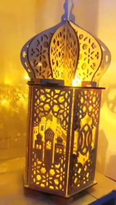 SHENAR LED Lampu Lilin Lentera LED Kubah Masjid Baterai Idul Fitri Dekorasi