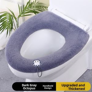 Thick Plush Toilet Seat Cover Elastic Cute Home Use Large Size Toilet Cushion All Seasons Universal Fit Toilet Mat