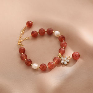 สร้อยข้อมือคริสตัลดอกไม้สำหรับผู้หญิง เครื่องประดับแฟชั่นสไตล์เกาหลี โลหะผสมเงินทอง ใหม่ ไม่มีขายในห้างสรรพสินค้า