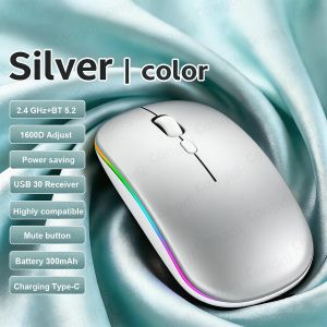 Congdi | Rechargeable Wireless Computer Mouse 2.4G Bluetooth-Compatible Wireless Mouse USB Silent Gamer Mice For PC Laptop Macbook Tablet