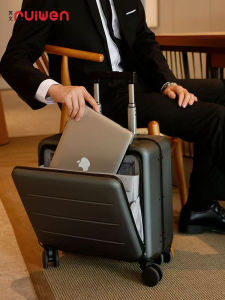 Ruiwen ธุรกิจ 18 นิ้วกรอบอลูมิเนียมกระเป๋าเดินทางสี่ล้อทิศทางกระเป๋าเดินทางสําหรับผู้ชายและผู้หญิง