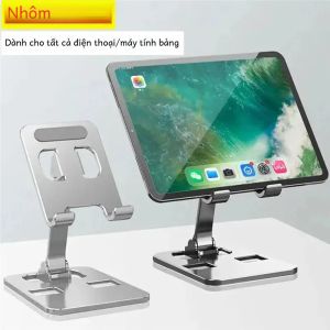 Giá Đỡ Máy Tính Bảng Bằng Hợp Kim Nhôm Đa Năng Có Thể Điều Chỉnh Di Động Giá Đỡ Để Bàn Lười Gấp Linh Hoạt Cho Điện Thoại Di Động iPad iPhone