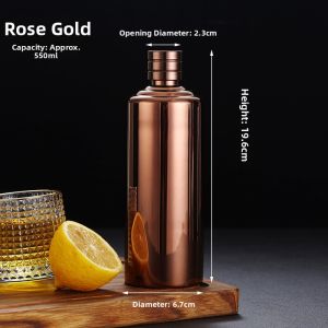 One-piece 304 Stainless Steel Lightweight Luxury Liquor Flask
