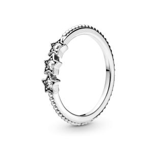Pandora Star Design Ring Dreamy Stackable Gift Womens Fashion Jewelry Silver 925 Pandora Moment Star Journey Ring