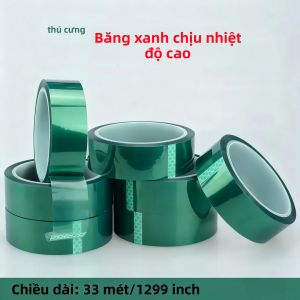 Băng Keo Che Phủ Polyester Xanh Chịu Nhiệt Cao Với Chất Kết Dính Silicon Dùng Cho Sơn Sơn Tĩnh Điện Mạch Điện Tử - Băng PET