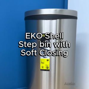 EKO SHELL EK9218 Premium Stainless Steel Pedal Bin 30L/50L - Soft Closing Durable Office/Commercial Bin
