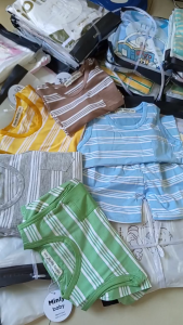 [9-17kg] Bộ thun lạnh ba lỗ Minly Babyy sọc dệt phối túi cho bé trai bé gái mặc hè